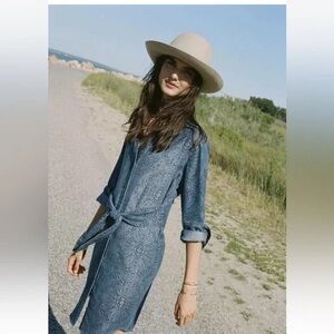 Cloth & Stone for Anthropologie Blue Long Sleeve Dress